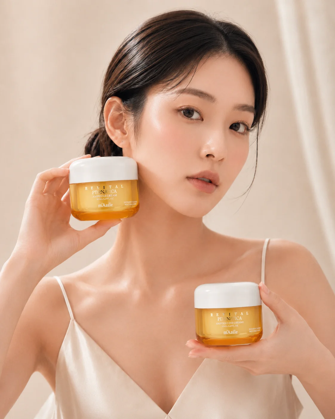 m'Aaile Ampoule Cream — in use 2