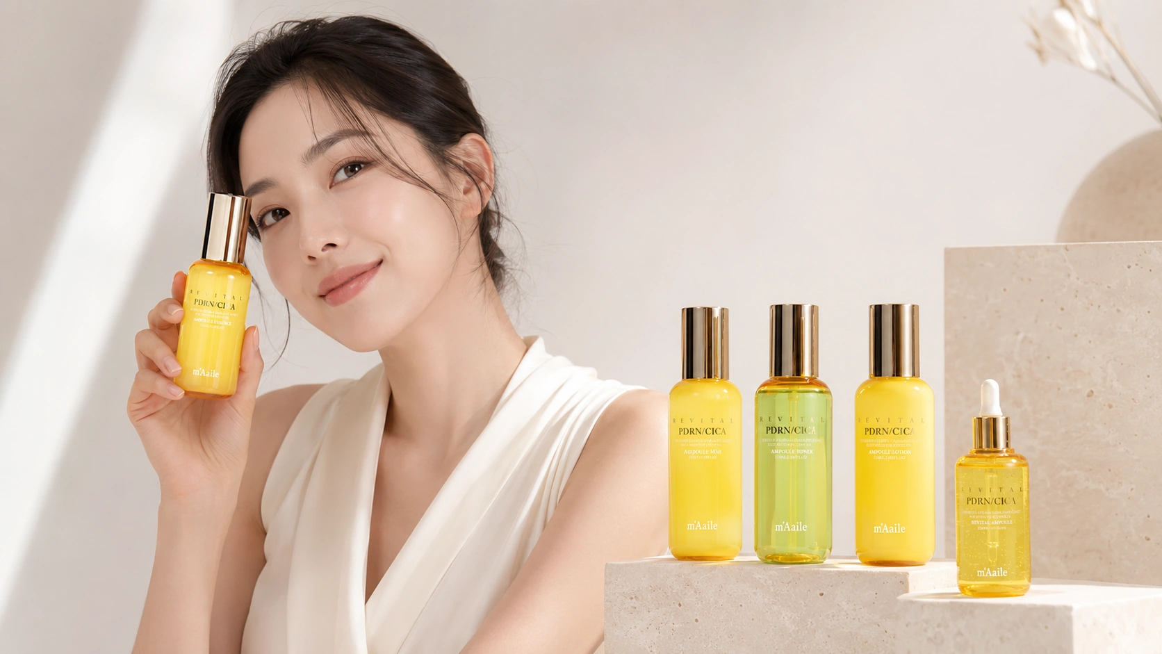 m'Aaile Ampoule Essence — in use